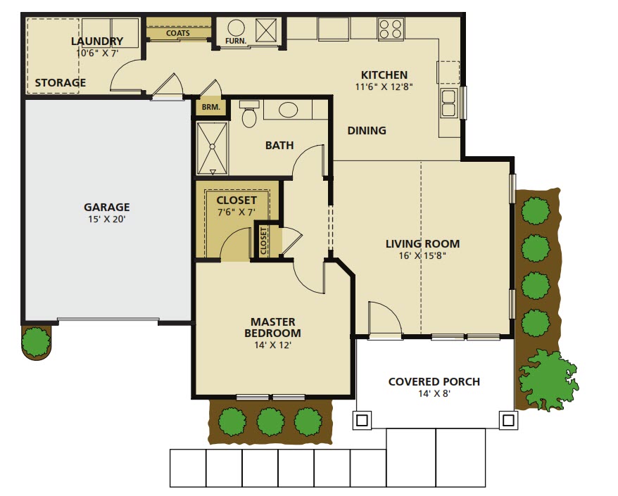 Pentwater FP - 1.5 Story House Plans in Jenson MI